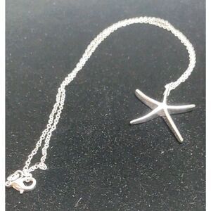 925 Starfish Necklace Pendant On 18" 925 Chain 1.25 Inches